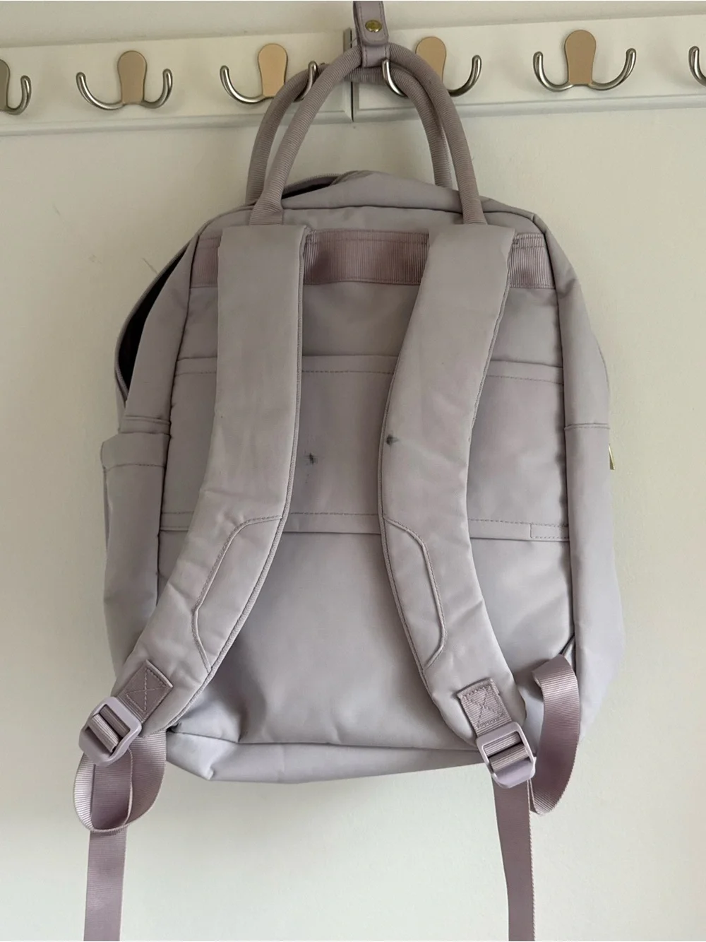 Lavender Backpack Tote with Gold Hardware and Laptop Sleeve